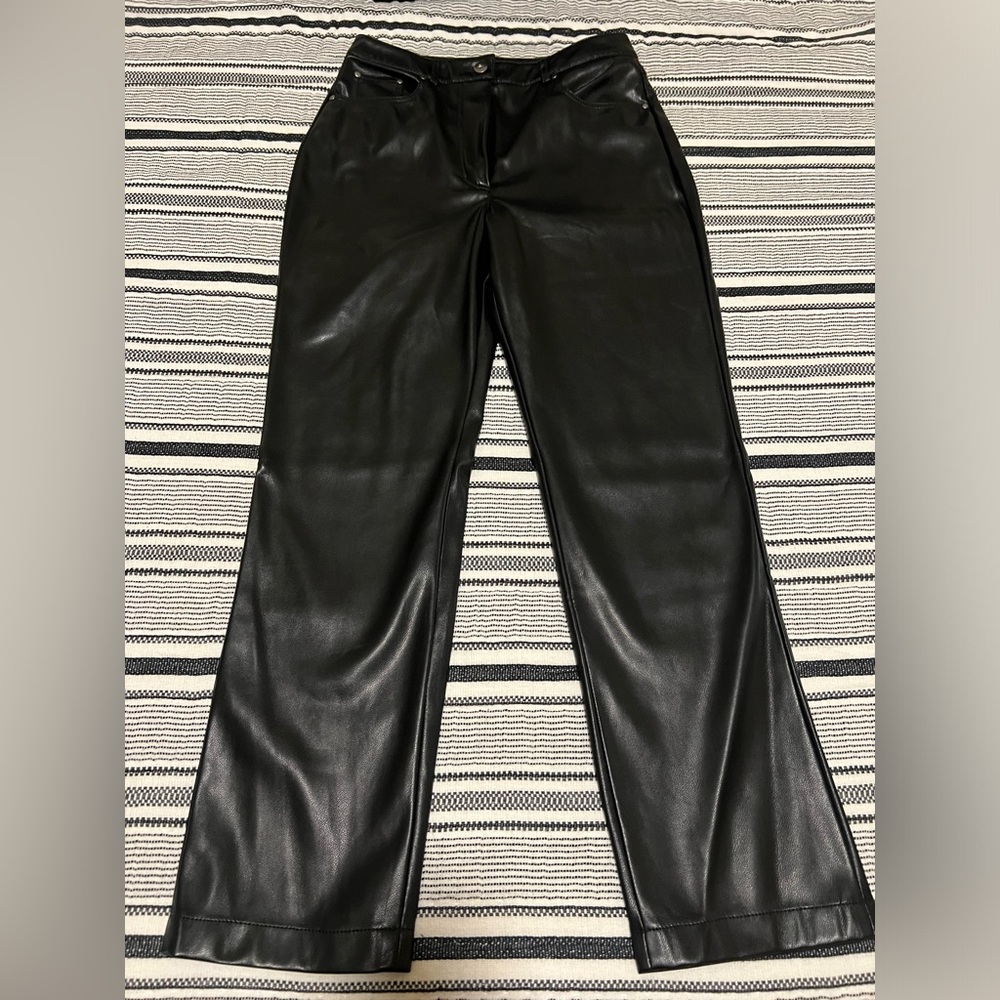 7 For All Mankind Faux Leather Straight Leg Pants